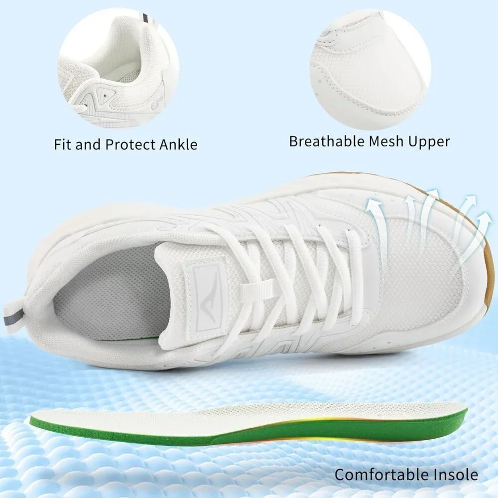 Women's Sneakers Walking Shoes Slip on Cushion Tennis Shoe Workout Gym White